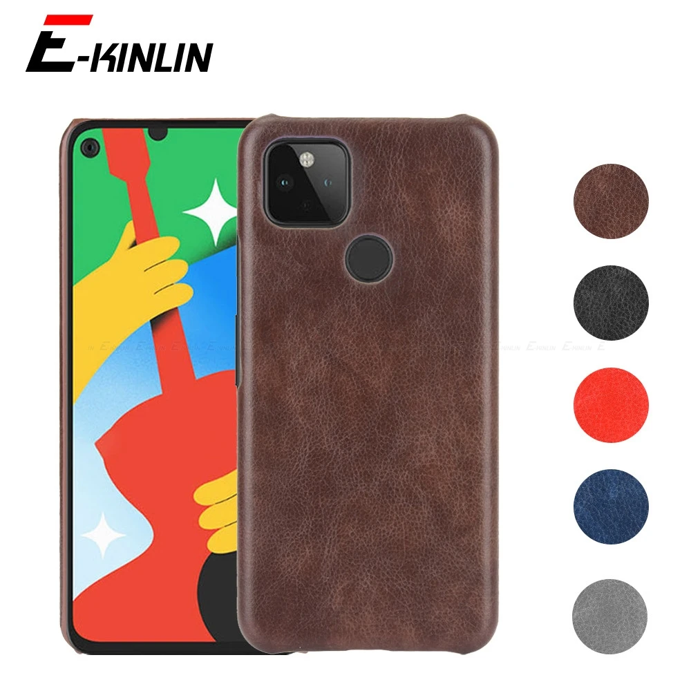 Litchi Leather Pattern PU Back Cover For Google Pixel 7 6 Pro 6a 5 5a 4 4a 5G 3 3a XL 4XL 3aXL 3XL Hard PC Protective Phone Case