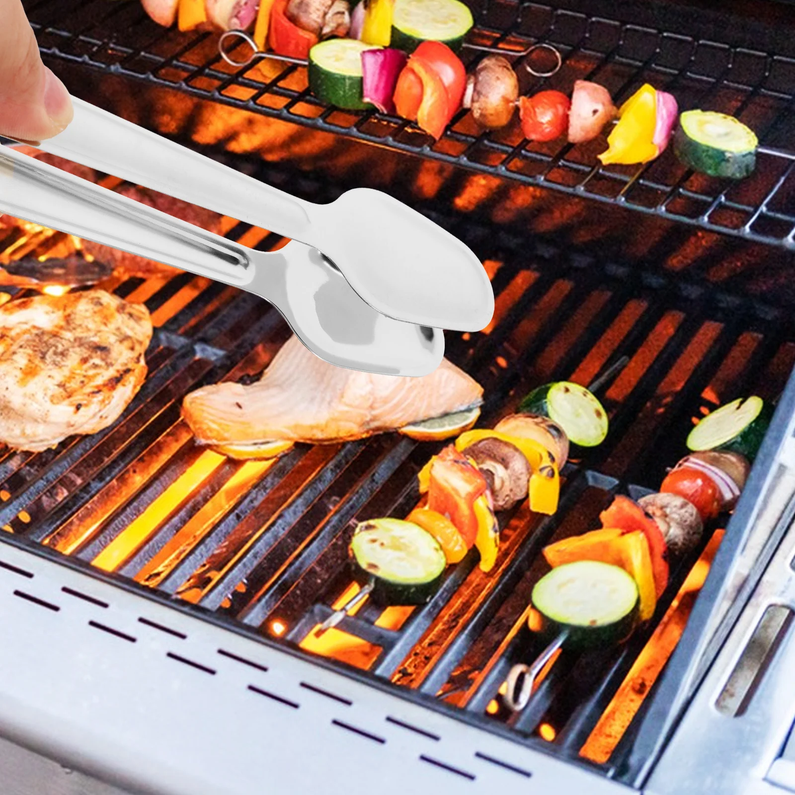 

Stainless Steel Grill Tongs Heavy Duty Multifunctional Bbq Food Tongs for Cooking Serving Outdoor Kitchen Cooking Tools