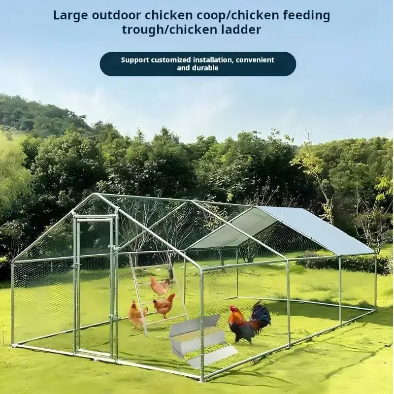 Extra Large Chicken and Rabbit Cage Home Outdoor Rainproof Chicken Coop and Shed for Peacocks and Other Poultry