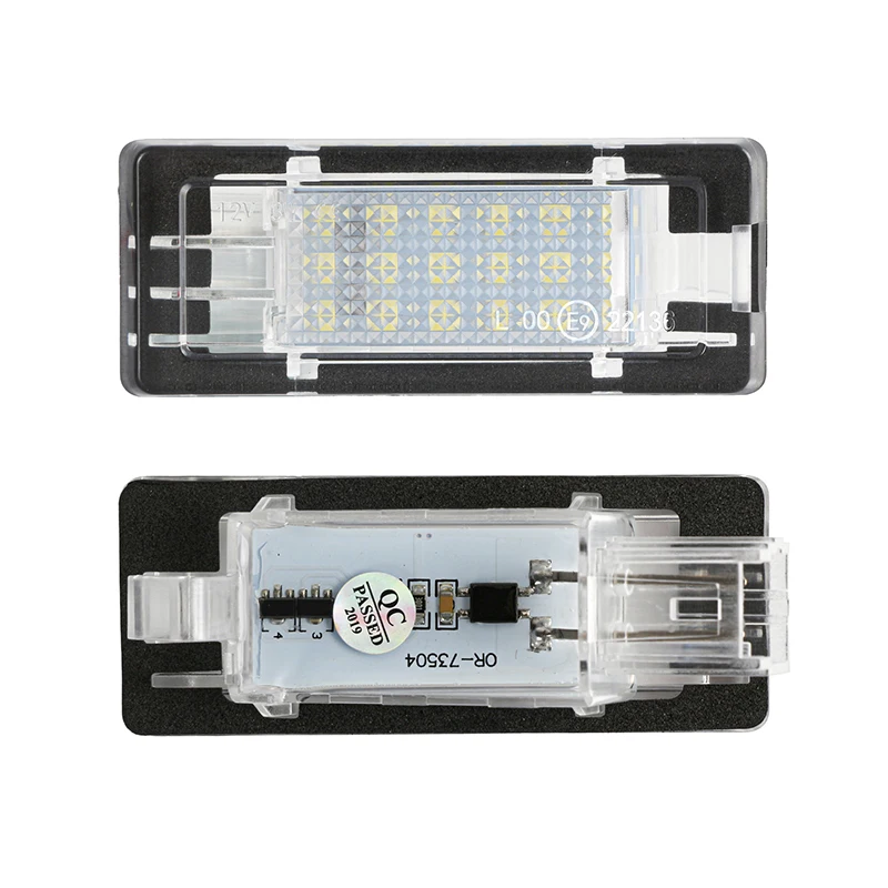 2Pcs Error Free LED License Plate Lights For Renault Espace Laguna Scenic Fluence Dacia Duster Logan Number Lamps Car Accessorie