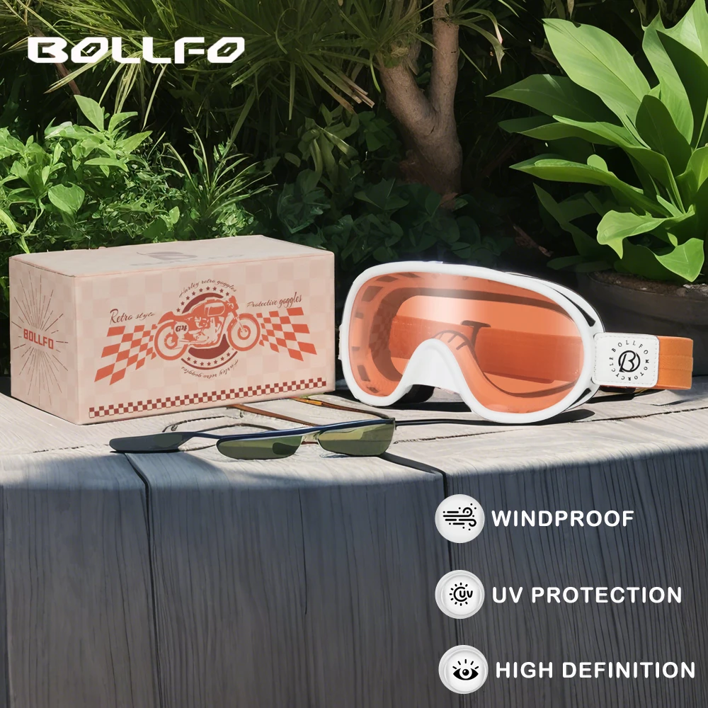 

BOLLFO Photochromic Anti-Fog Motorcycle Goggles UV400 Cycling MX ATV MTB Off Road Snowmobiling Motocross Glasses Discoloration