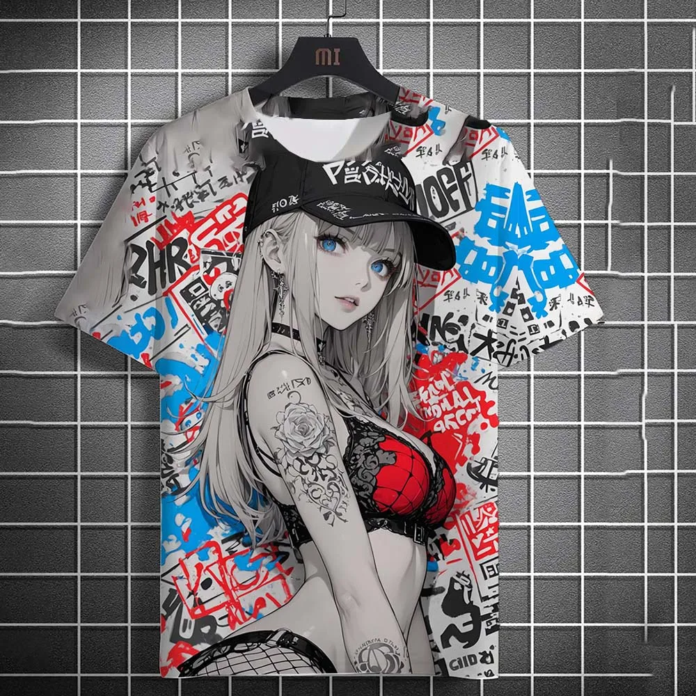 Anime-Muster 3D-Druck Herren T-Shirt Japanischer Stil Lässig Atmungsaktiv Freizeit Schnelltrocknend Outdoor Streetwear Stil Sportbekleidung – Detail 11