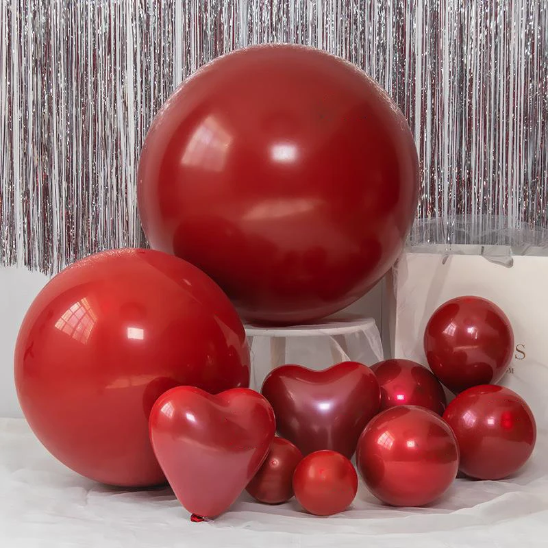 10pcs/Pack Double Layered Gemstone Red Pomegranate Red Balloons Wedding Birthday Party Ddecoration 5/10/12/18inch Balloons