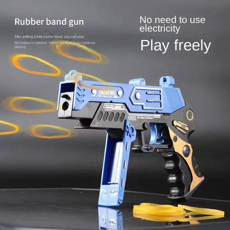 Rubber Band Gun Foldable Repeater Boys' Sports Shooting Competition Simulation Ground Stand Children's Toy Gun