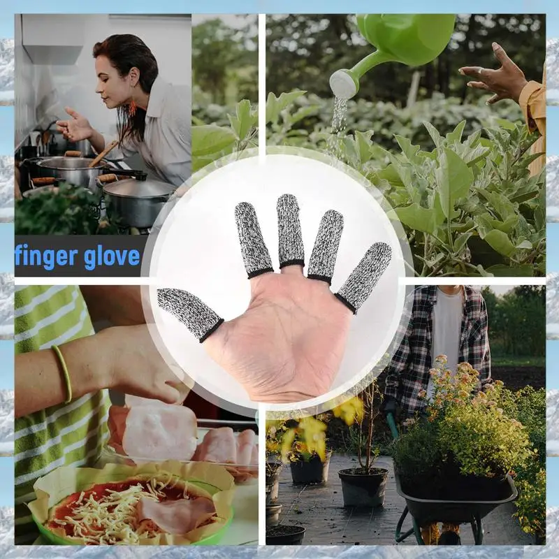 2025 Hot Style 10 PCS Finger Cots Cut Resistant Protection, Extender For Kitchen, Work, Sculpture, Anti-Slip, Reusable