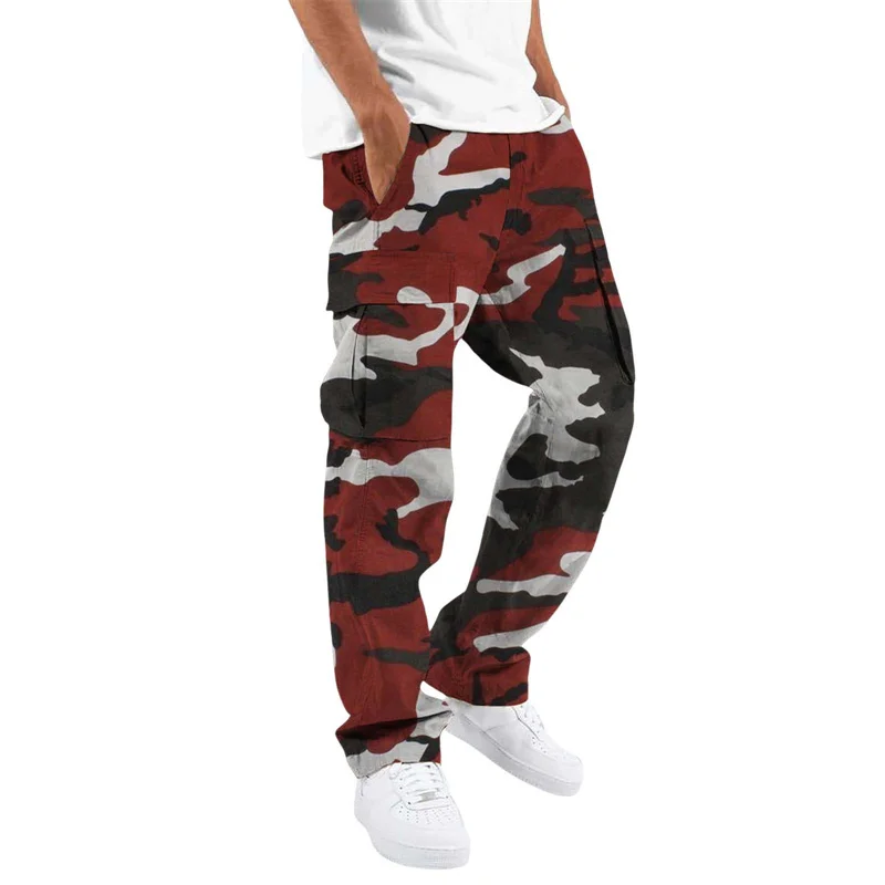 Frühling Herbst Herrenhosen Outdoor Jogger Tarnmuster Gerade Hosen Herren Schnelltrocknende Mehrtaschen-Cargohosen Herren Sweathosen – Detail 6