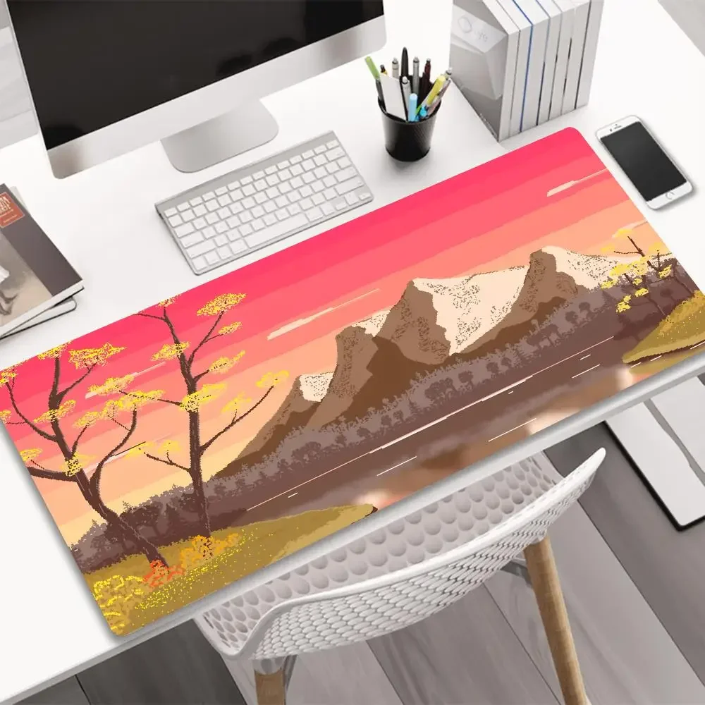 Pixel Scenery Art Mousepad Large Gaming Mouse Pad LockEdge Thickened Computer Keyboard Table Desk Mat