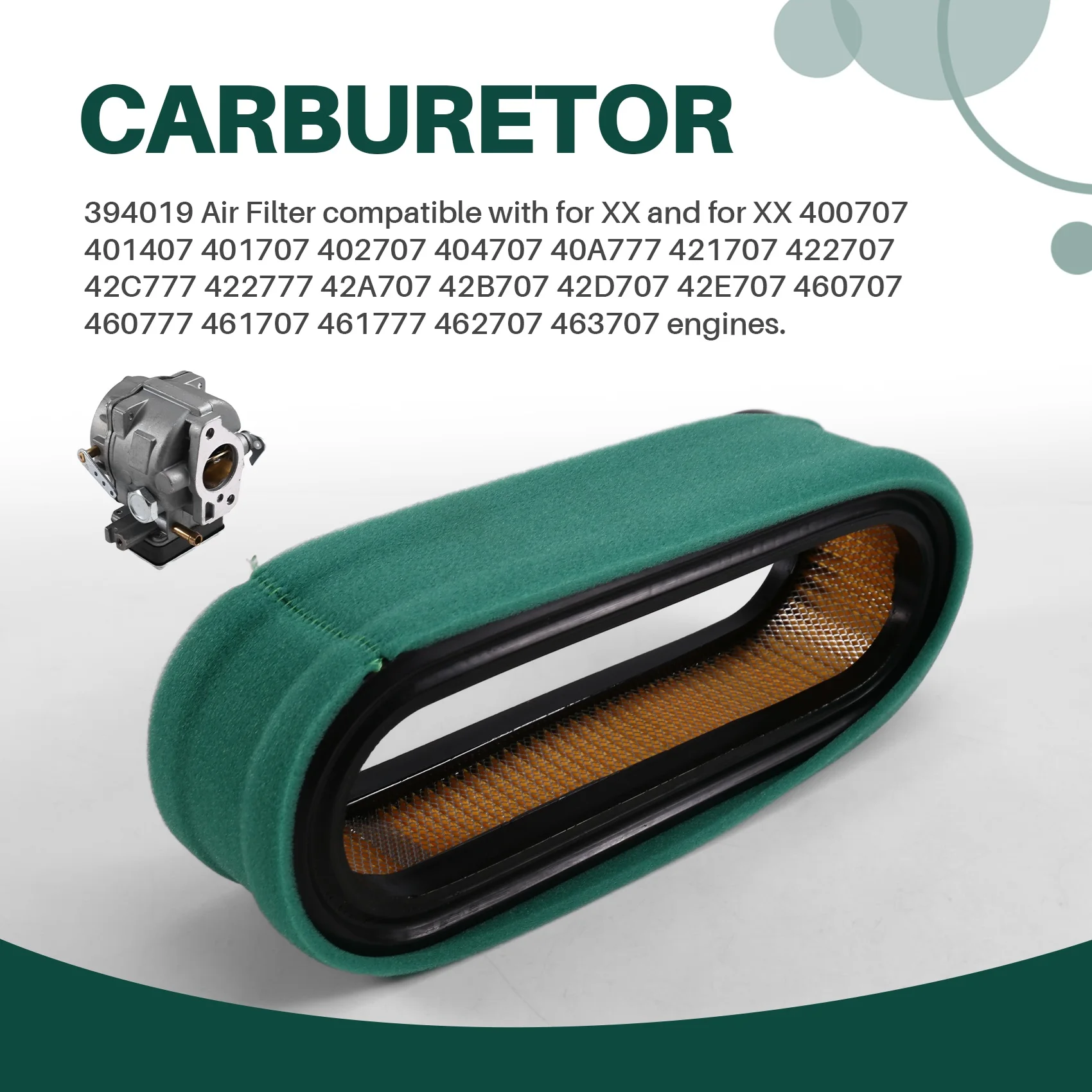 

Карбюратор ABLK, совместимый с Briggs & Stratton 693479 693480 499306 с воздушным фильтром 394019S, топливным фильтром 394358S