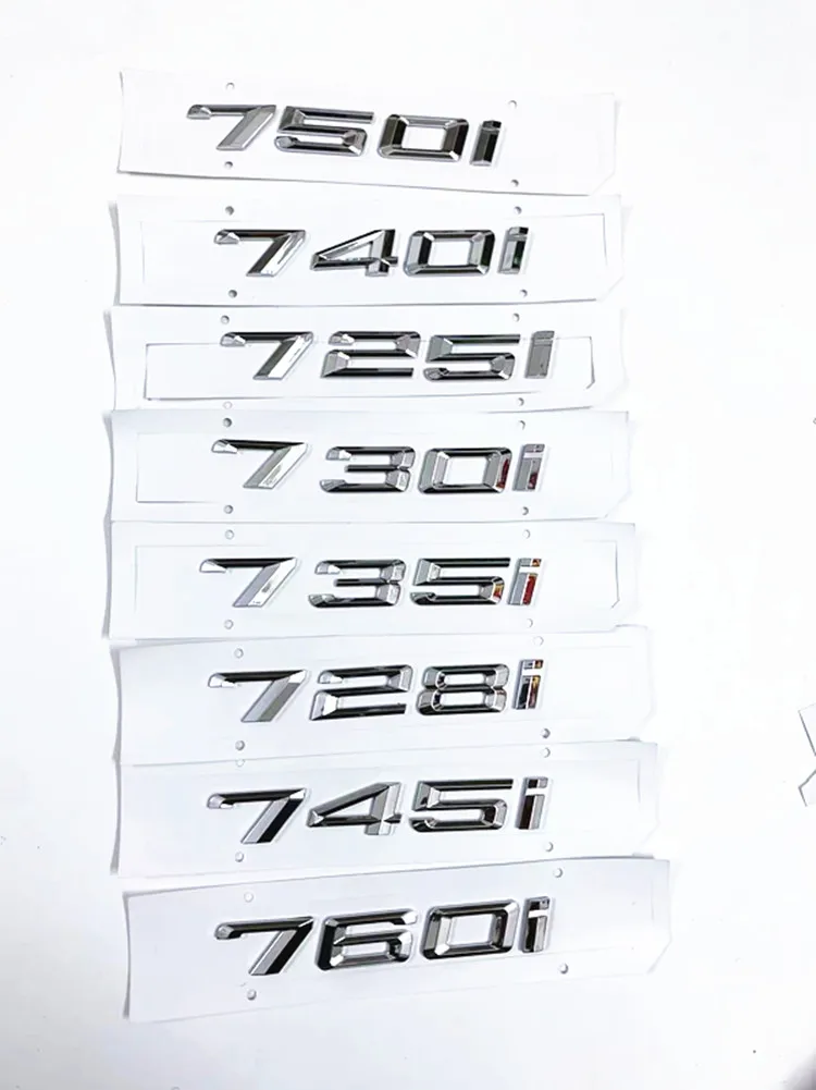 10pcs BMW logo 725I 728i 730i 735I 740i 750i 760i logo tail number E23 E32 E38 E65/E66 F01 car standard accessories