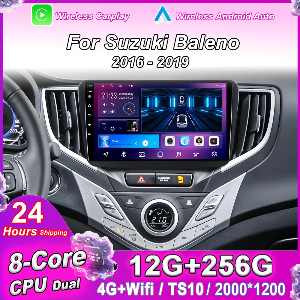 

Android Auto Carplay For Suzuki Baleno 2016 2017 2018 2019 Car Multimedia Radio Video Player 4G QLED Touch screen GPS Navigation