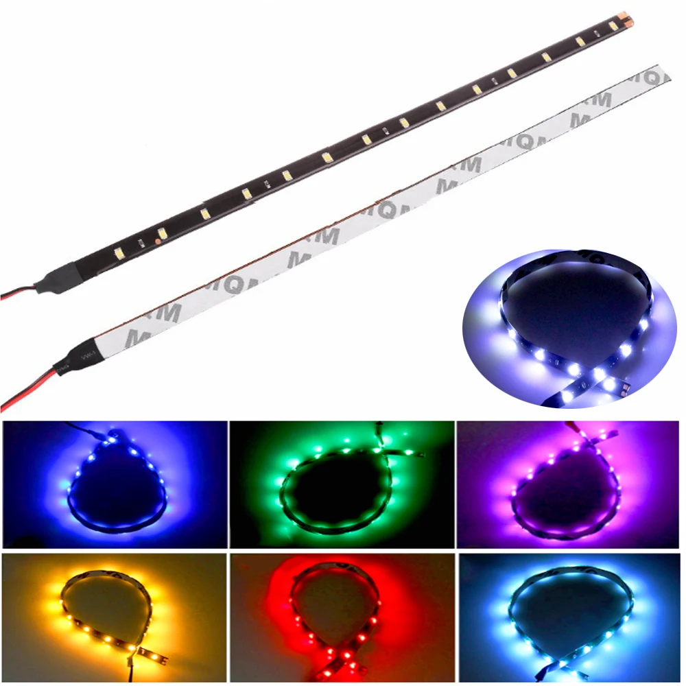 

2pcs 30CM 15SMD Car LED Strip Light Auto Styling Interior Decorative Atmosphere Lamp Exterior Modification Ambient Light DRL Bar