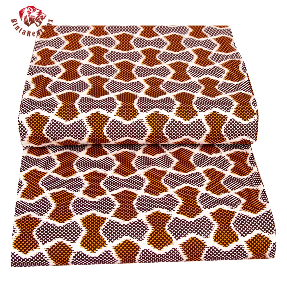 Bintarealwax Ankara Fabric Polyester High Quality Ankara Fabric Yard Batik Fashion New African Fabric For Sewing Cloth FP6559