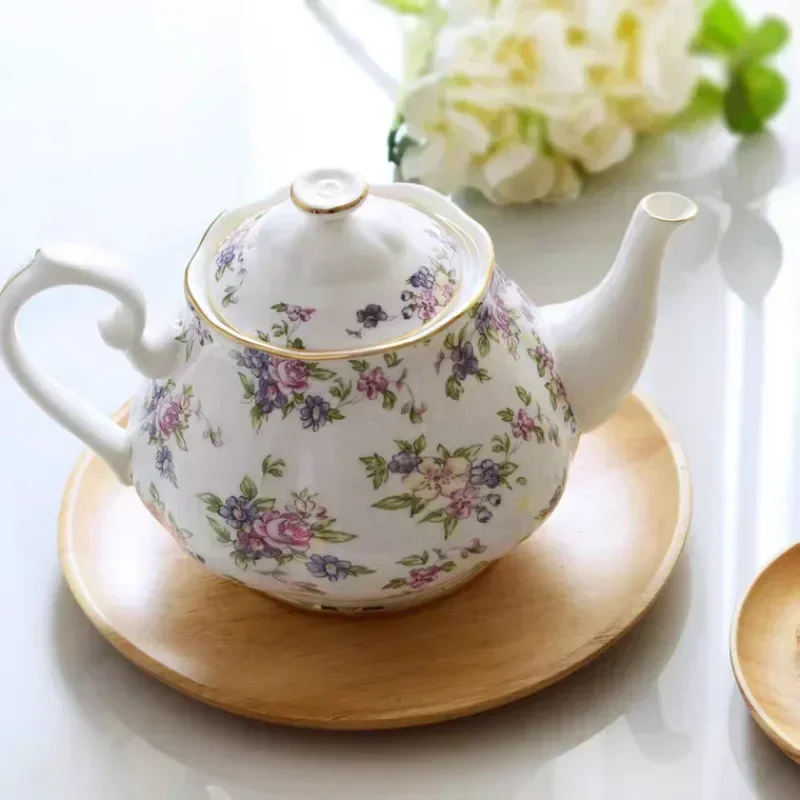 

Bone China Teapot Ceramic 400ML/900ML/1400ML Tea Pot High Set Grade Porcelain Large Kettle Capacity Teapot Wedding for Gift