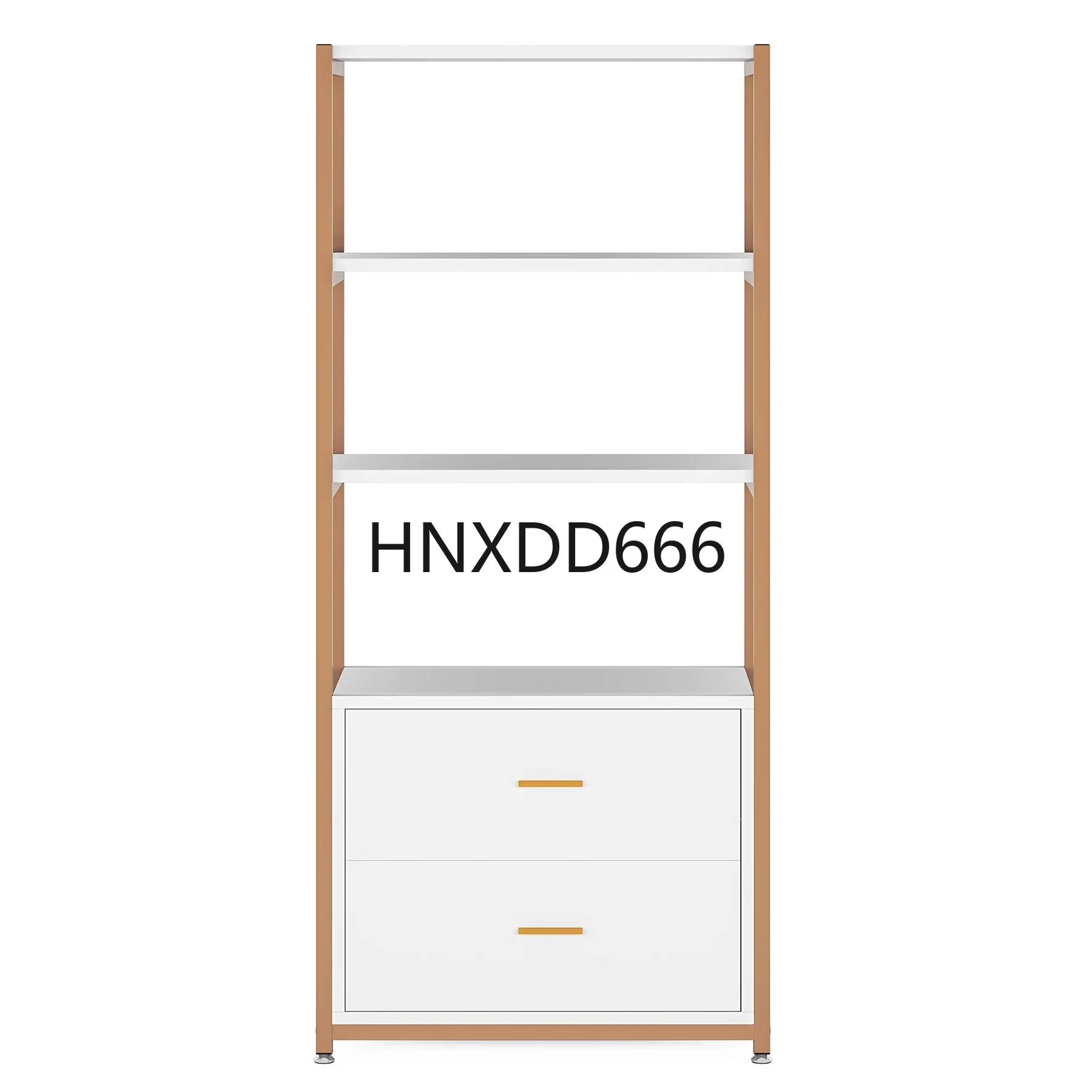 

Tribesigns Bookcase, 4-Tier Bookshelf with 2 Drawers, Etagere Standard Book Shelves Display Shelf for Home Office (Gold/White)