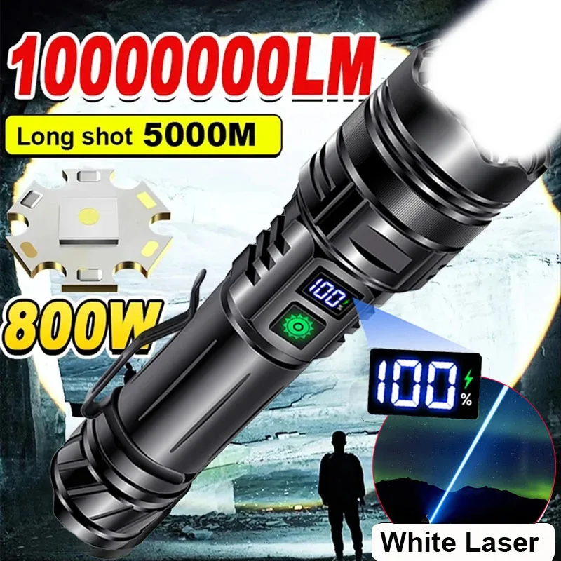 Rechargeable LED Flashlight Super Strong Portable Ultra Power Long Range Tactical Torch Lamp Outdoor Emergency Flash Light