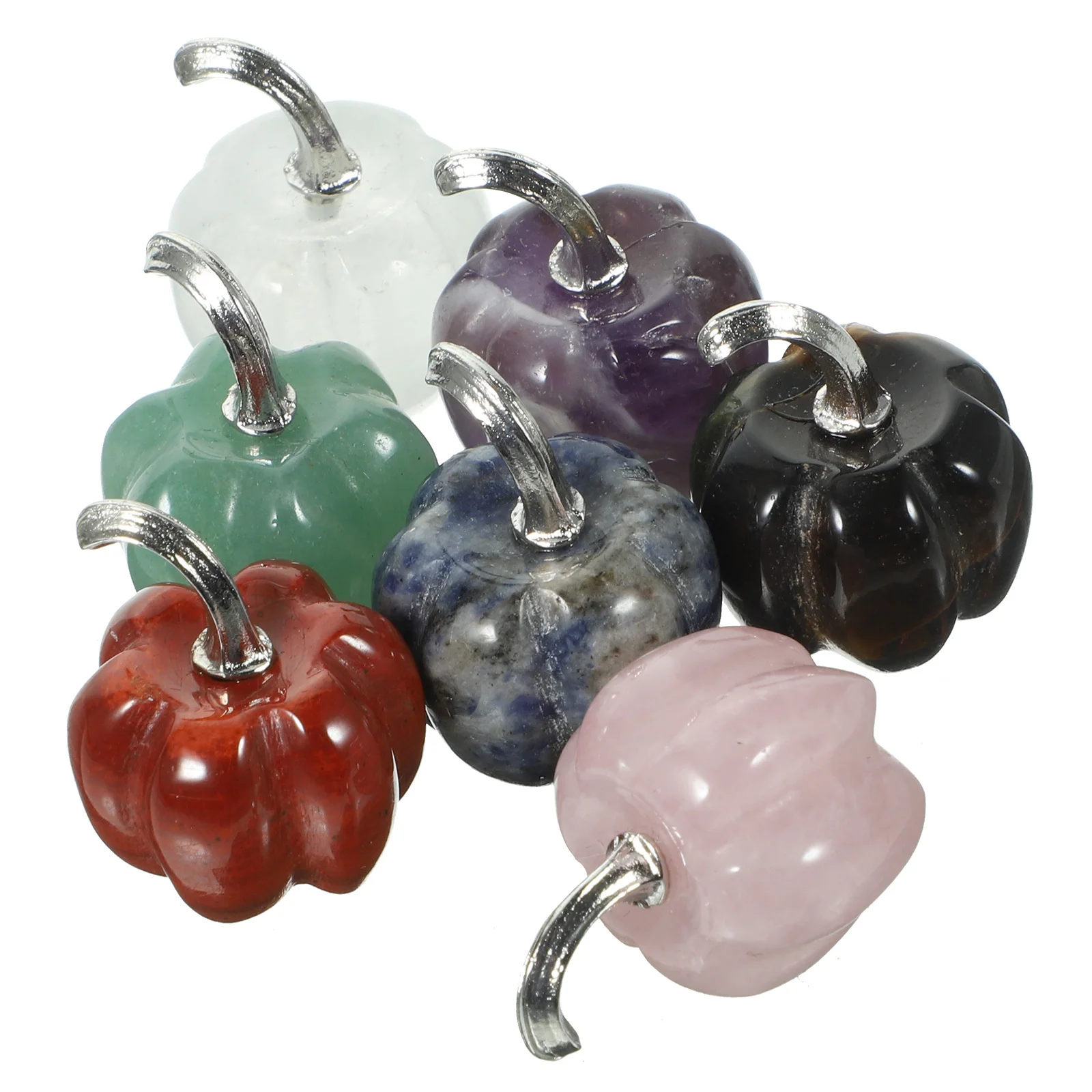 7 Piezas de Calabazas de Cristal Coloridas, Elegantes Adornos de Cristal para Decoración del Hogar, Accesorios para Fiestas y Diseño de Escenarios