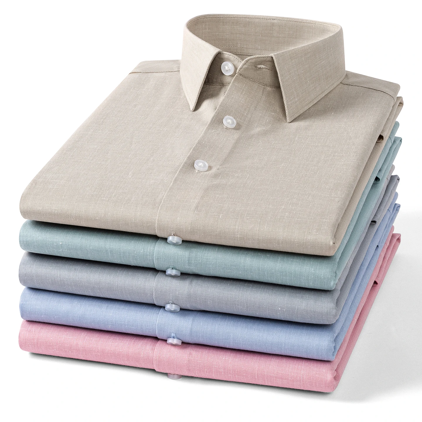 

Hight quality linen cotton long sleeve shirts for men slim fit formal shirt soft solid color tops comfortable business clothes