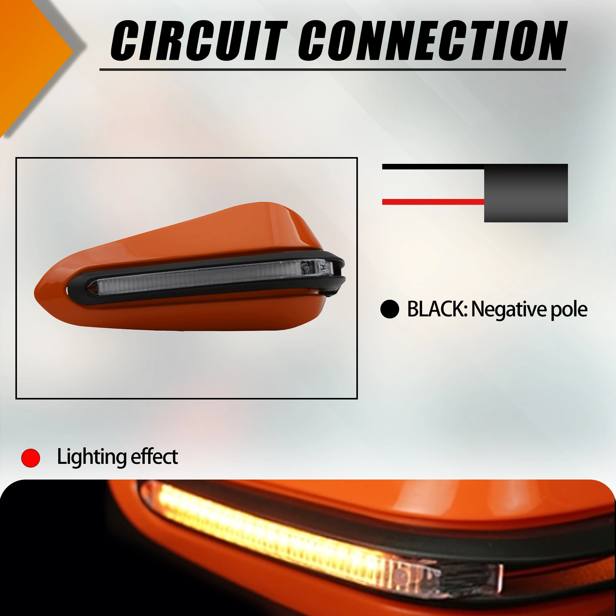 Motorrad-Handschutz mit LED-Blinklichtern, Handprotektoren für Lenker mit den meisten Durchmessern, ATV, Enduro, Motocross, Roller, Moped – Detail 2
