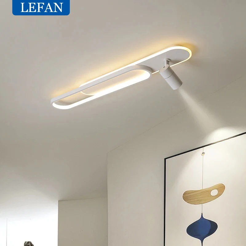 Modern Led Track Ceiling Lamp With Spotlights Long Strip Light Fixture For Dining Room Bedroom Corridor Lobby Hall