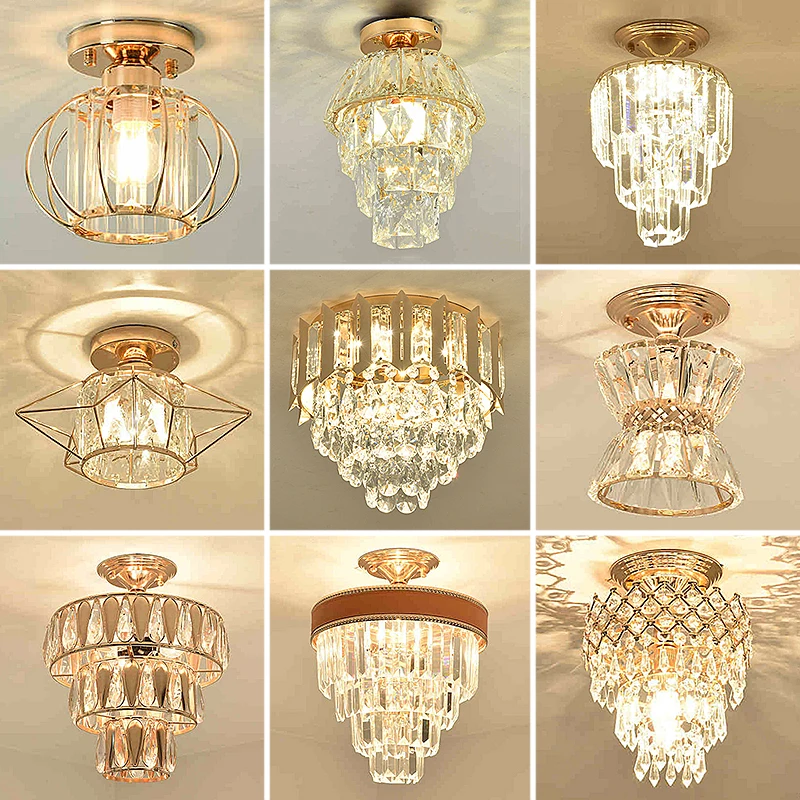 Modern Aisle Light Simple Corridor Crystal Ceiling Light Porch Balcony Small Chandelier Living Room Entry Lighting