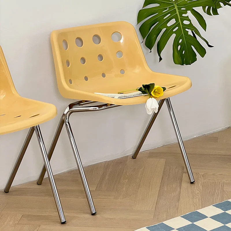 

Cute Cheese Chair Celebrity Cheese Chair Retro Photo Hole Chair Simple Backrest Home Dining Chair Cafe Modern Simplicity