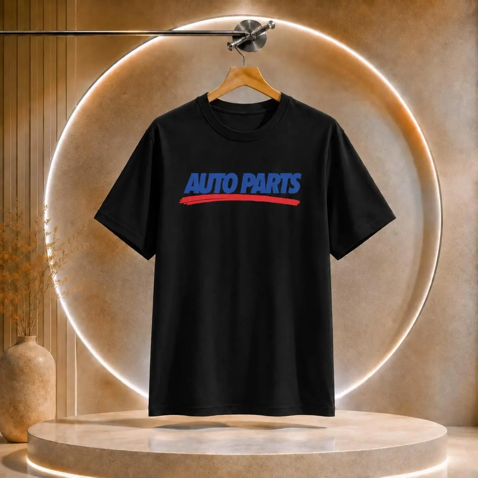 Auto Parts T Shirt Retro Script Logo Blue Red  vintage Washed Comfortable Unisex Stylish Breathable Casual streetwear Soft