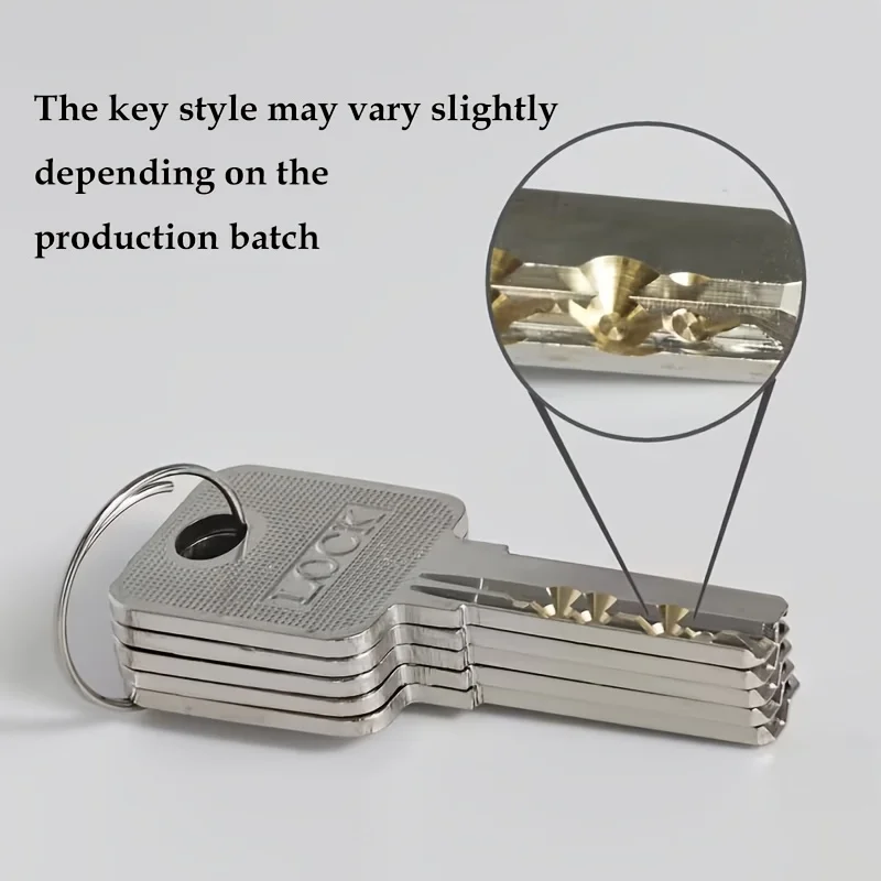 1Pc European Standard All-Copper Anti-Theft Lock Cylinder, Equipped with 5 Copper Universal Keys, Rust-Resistant, Corrosion-Resistant, Sturdy and Durable, 60/65/70/75/80/90/100/110/120Mm/32.5Mm, Reliable Home Security Lock Suitable for Entry Doors, Indoor and Outdoor Brass Locks with Handles. view 2