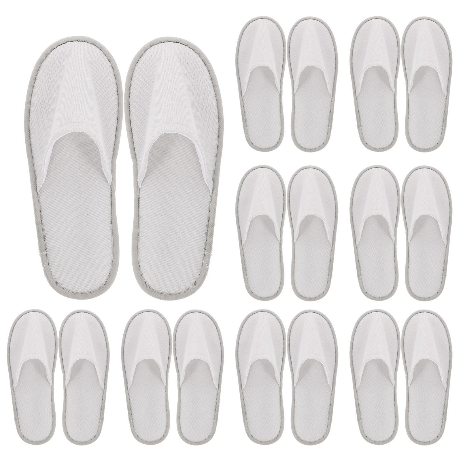 

10 Pairs Cotton Linen Non-slip Slippers White Grey Hotel Disposable Guest Spa Safe Travel Footwear Massage Relaxation