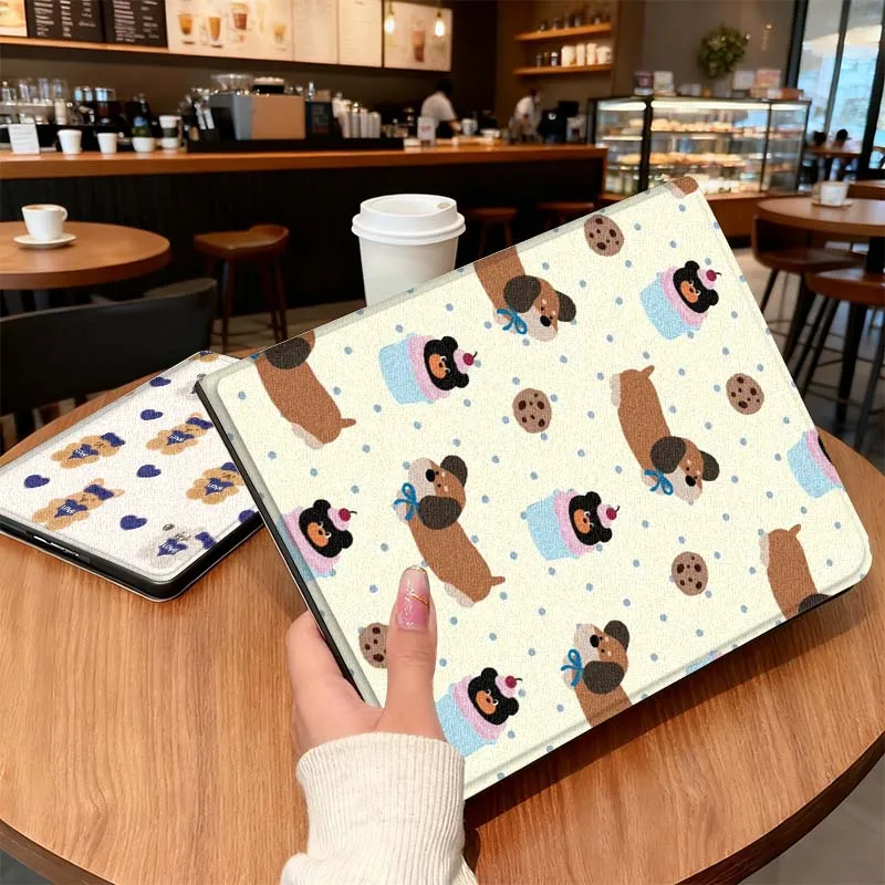 

Puppy Cartoon Bear Pattern For Honor Tab Tablet MagicPad 3 6 7 X8 V7 V8 8 9 X9 X8a X9a 10 Pro Inch 2020 2021 Tablet Case