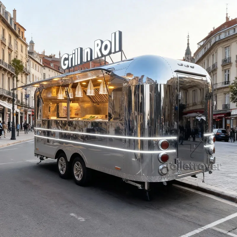 

Towable Commercial Buy Food Truck Ice Cream Crepe Smoothie Dessert Pancake Fully Equipped Food Trailer with Kitchen