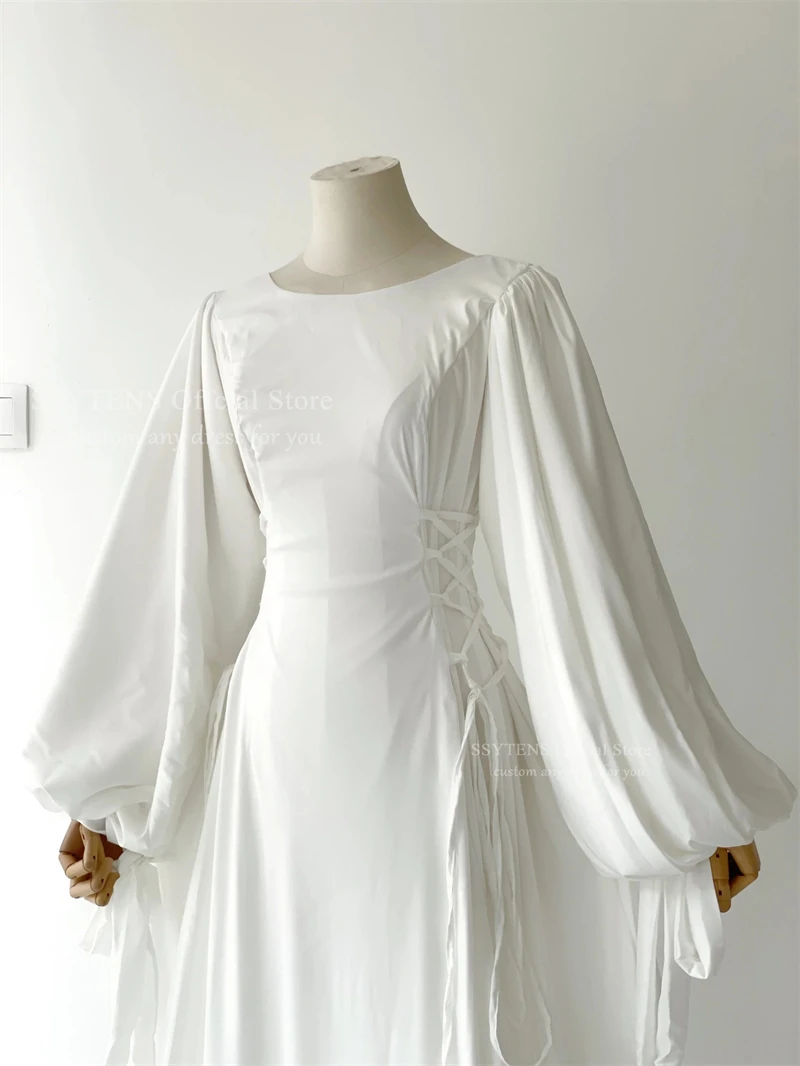 SSYTENS Women A-Line Wedding Dresses 2025 O Neck Bridal Dresses Corset Back Elegant Wedding Evening Beach Bride Gowns Customized