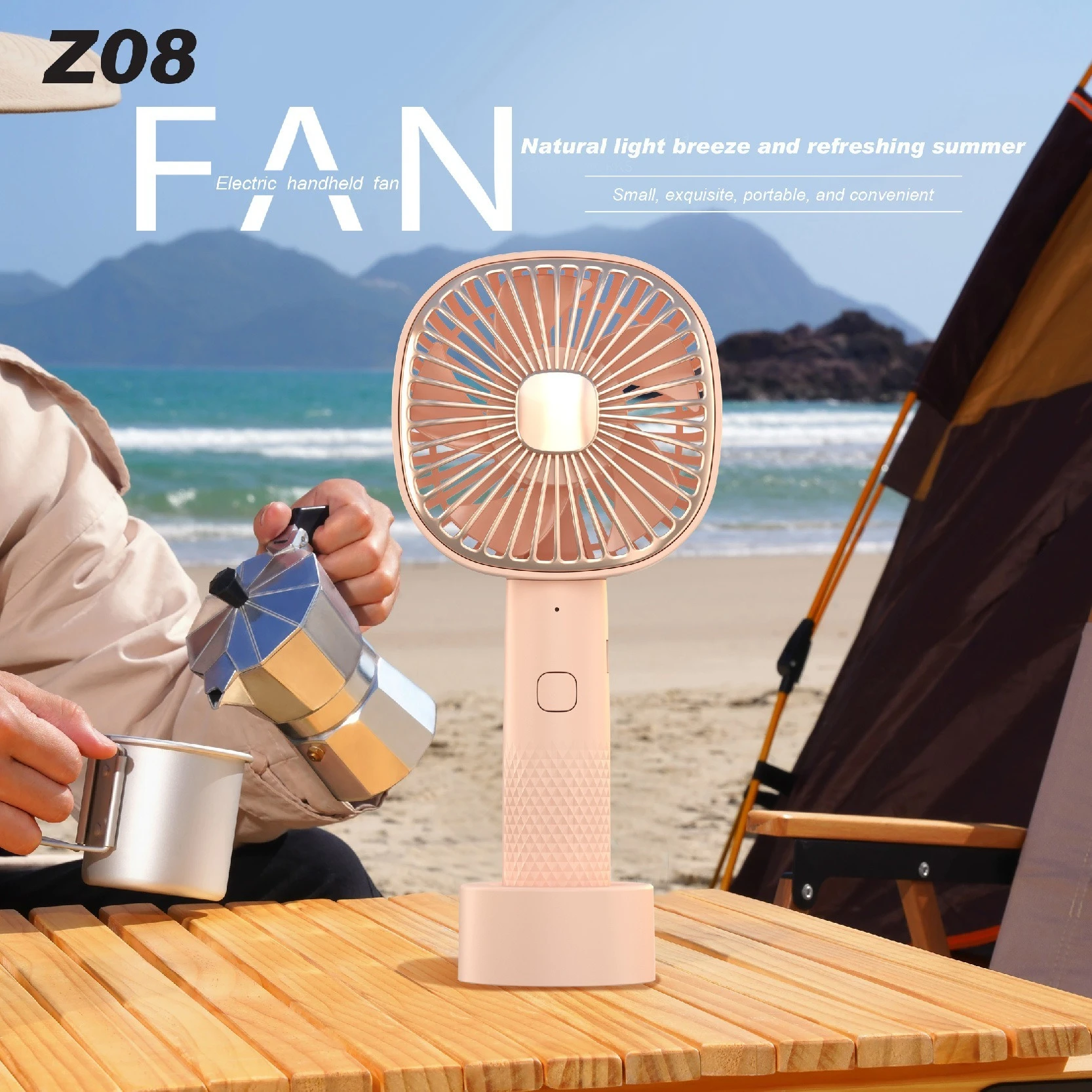 2024 cross-border new USB small fan handheld rechargeable mini portable fan small fan for home dormitory