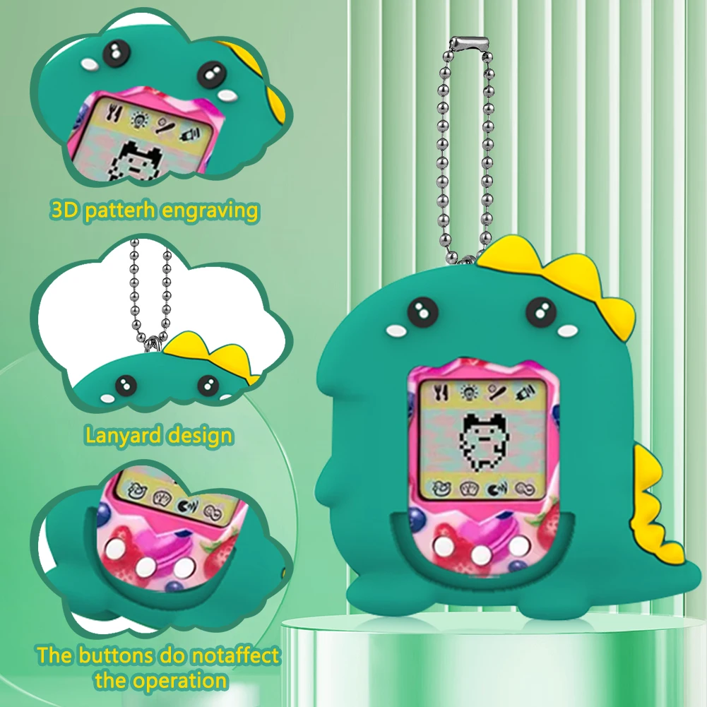 Silicone Cover Case for Tamagotchi Original Virtual Pet Game Machine Protector Cover Shockproof Protective Sleeve with Lanyard