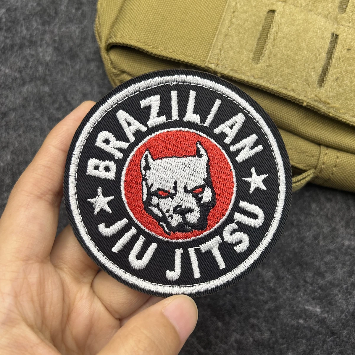 Jiu Jitsu Embroidered Patch, Hook & Loop Morale Badge for Jiu-Jitsu Uniform Backpack Hat Accessories