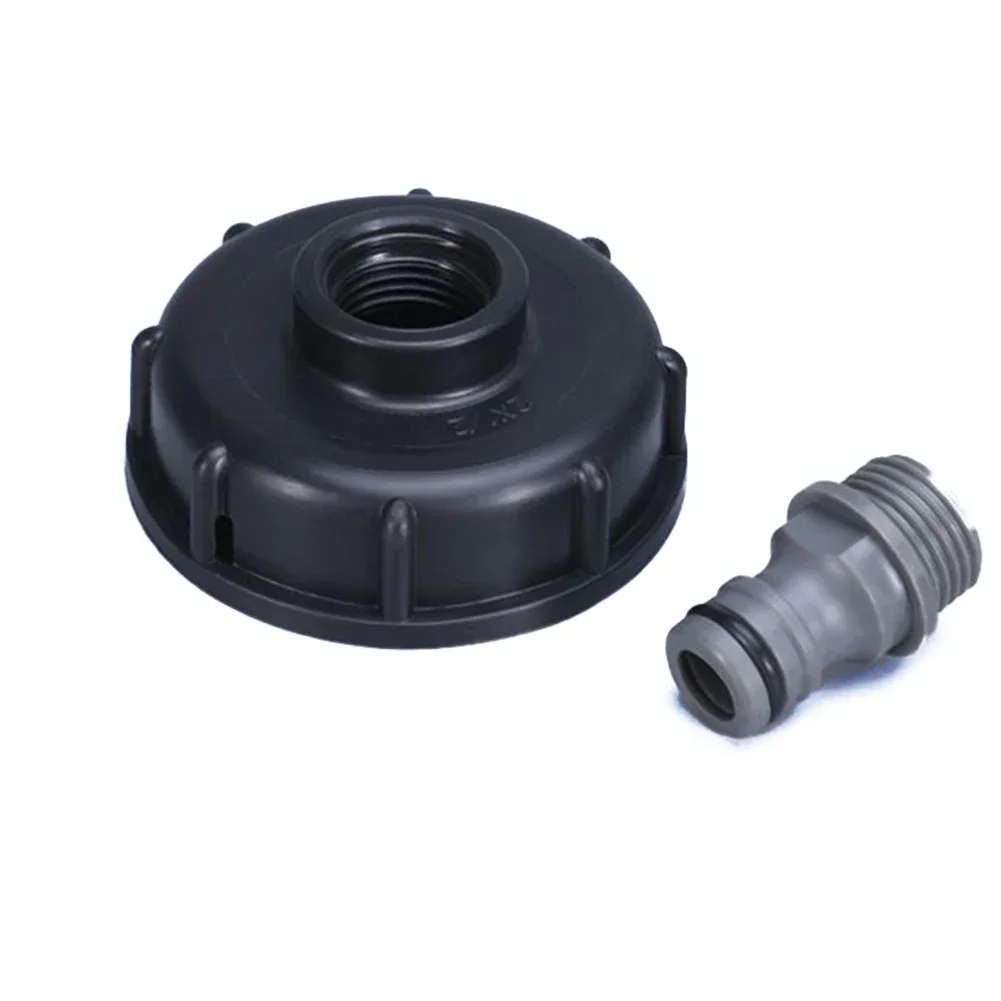 Black IBC Tank Tap 60mm Coarse Thread Fitting 1000 Litre Water Tank Faucet Container Pipe Connector Garden Hose Pipe Adapter