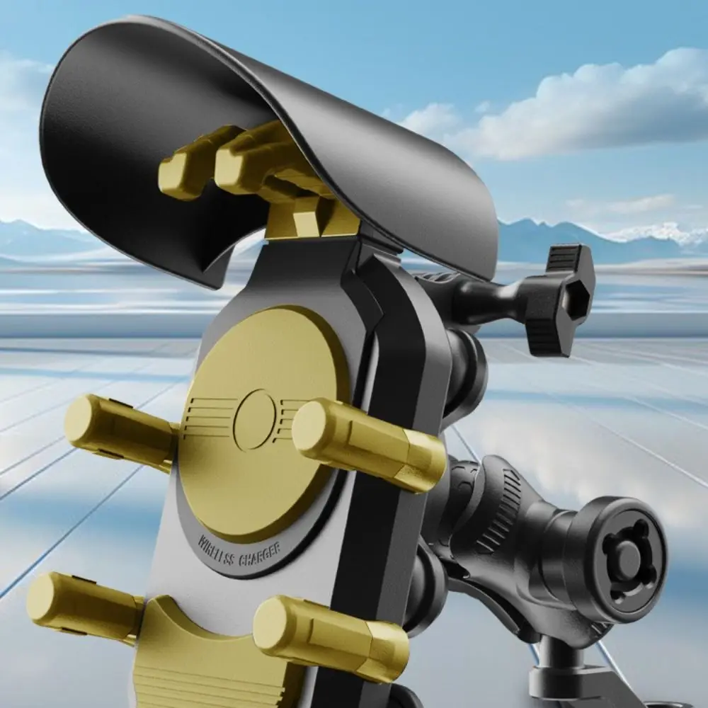 360 Rotation Motorcycle Phone Holder Sunshade Adjustable Bicycle Phone Mount Shockproof Anti Vibration Bike Cellphone Support