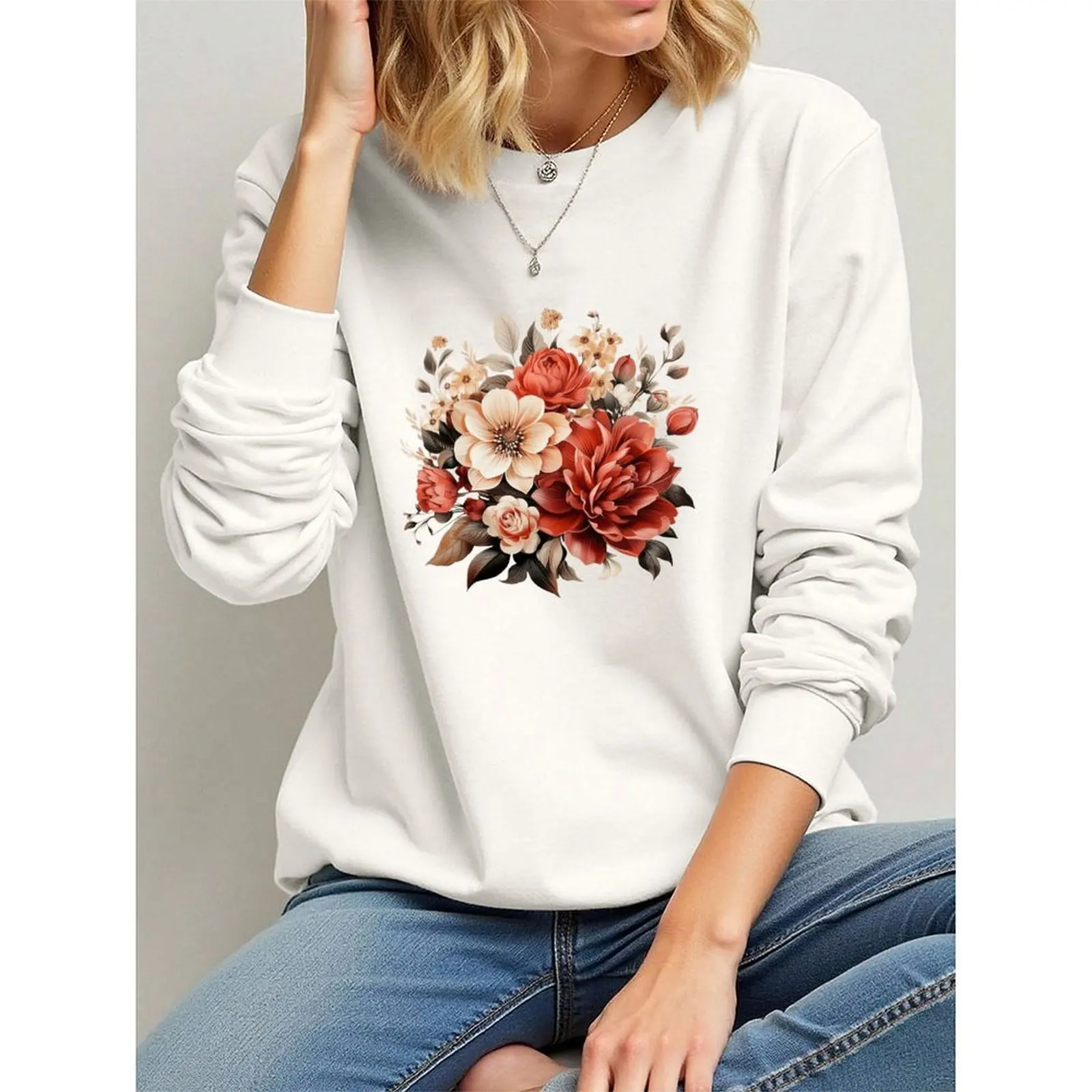 

Women's Sweater Hoodies Sweatshirts Velvet Winter Casual Spray-painted Print Colorful Long Sleeve Pullovers Autumn Woman Clothes