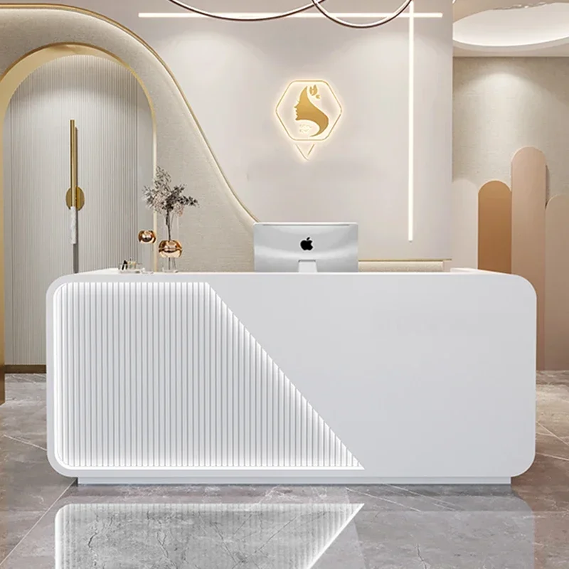 

European Salon Lectern Bar Counter Reception Shop Mobile Podium Stand Register Counter Minimalist Mostrador Hotel Furniture