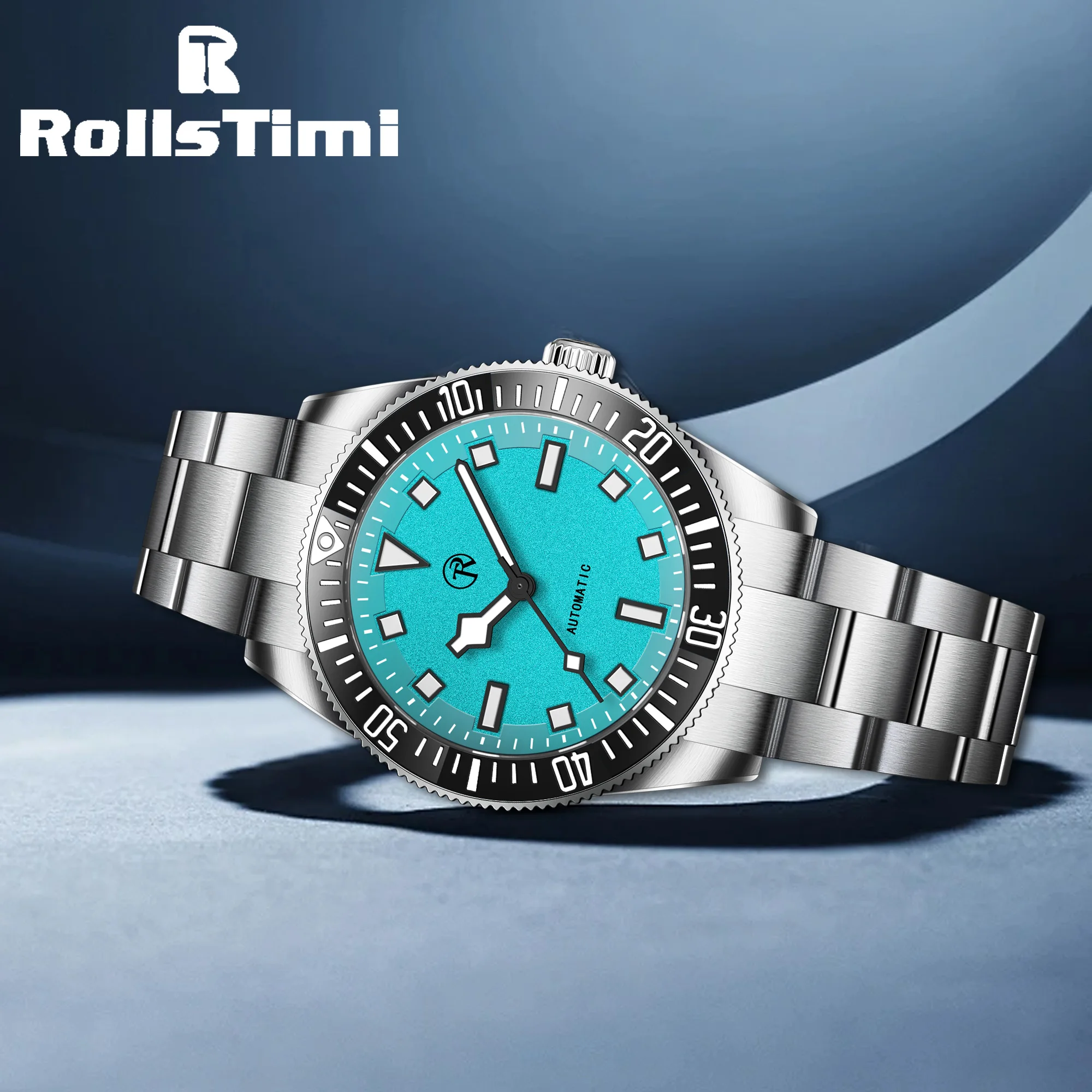 RollsTimi Herrenuhren 2025 Top Luxus mechanische Automatikuhr Herren 100 m wasserdichte Sportarmbanduhr Edelstahluhr