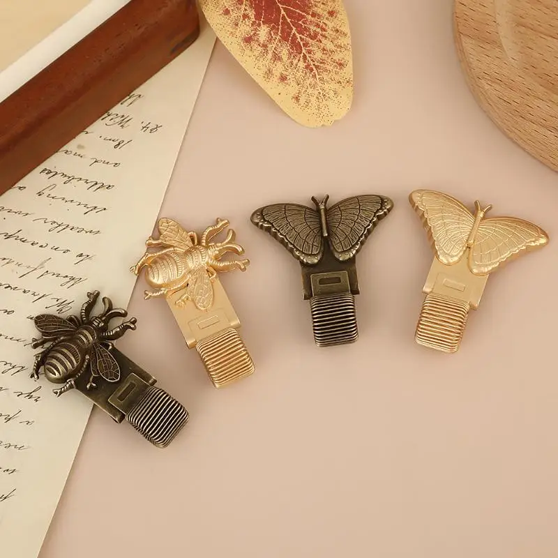 * New Sale 1pc Vintage Insect Metal Pen Clip Spring Loaded Pen Holder For Notebook Journal Office School Stationery