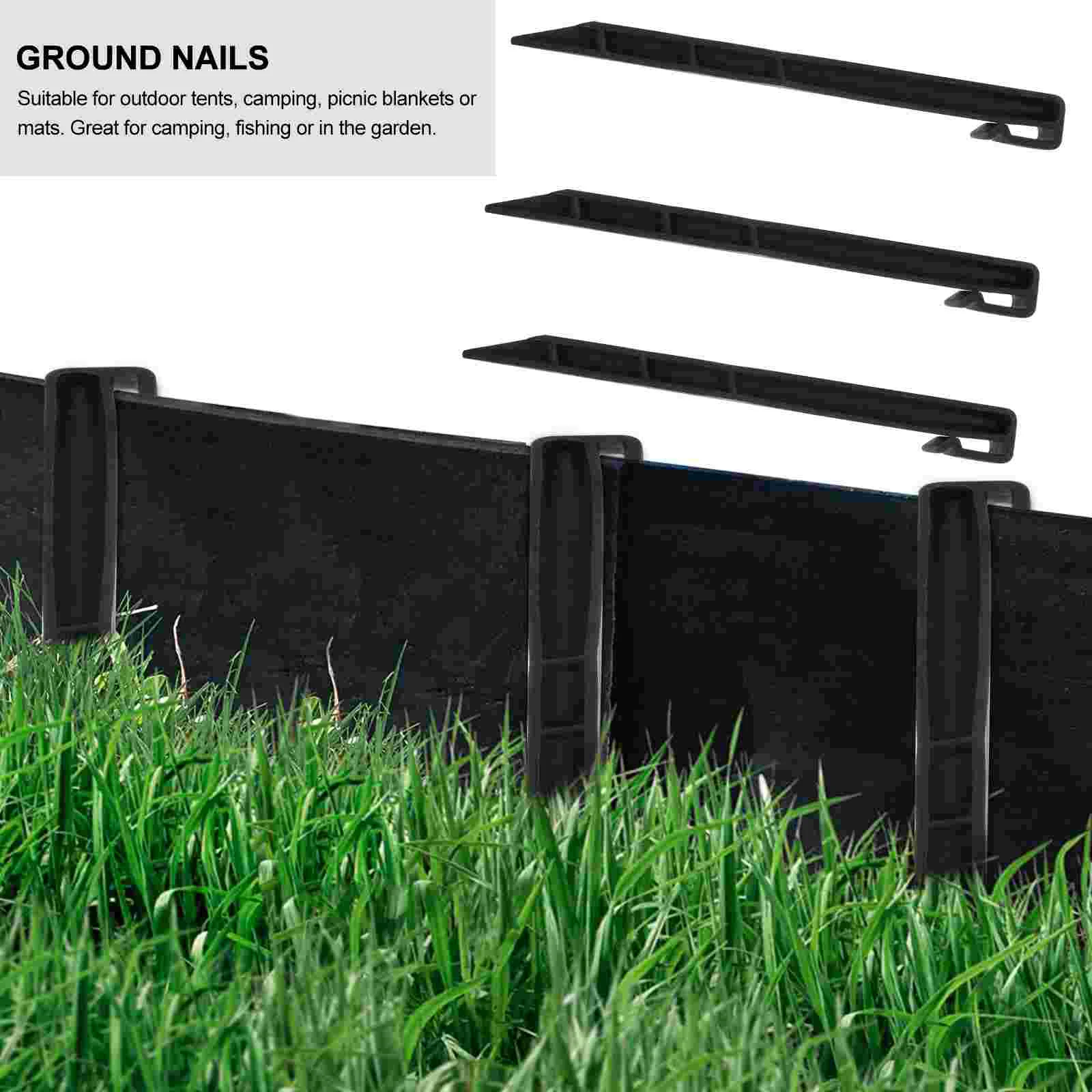 20 Pcs Anchor Stake Gardening Nails Plant Planting Tools Tree Shape Beach Black