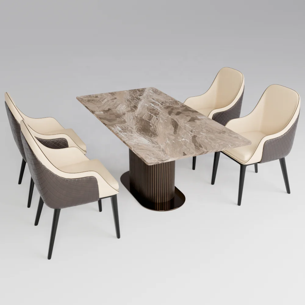

Italian Modern Marble Restaurant Table, Sturdy and Durable Rock Dining Table for Restaurant Cafe Hotel
