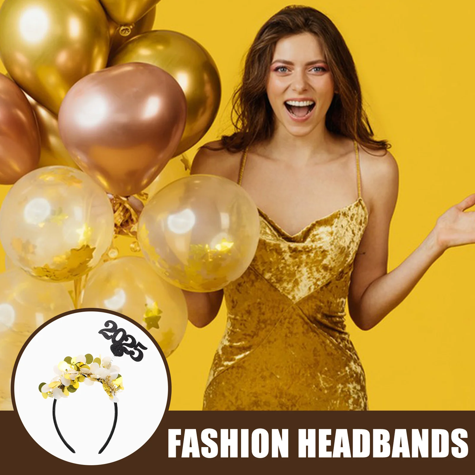 2025 عقال للحفلات مع الترتر اللامع إكسسوار شعر أنيق للعام الجديد للنساء والفتيات الاحتفالات ليلة التخرج