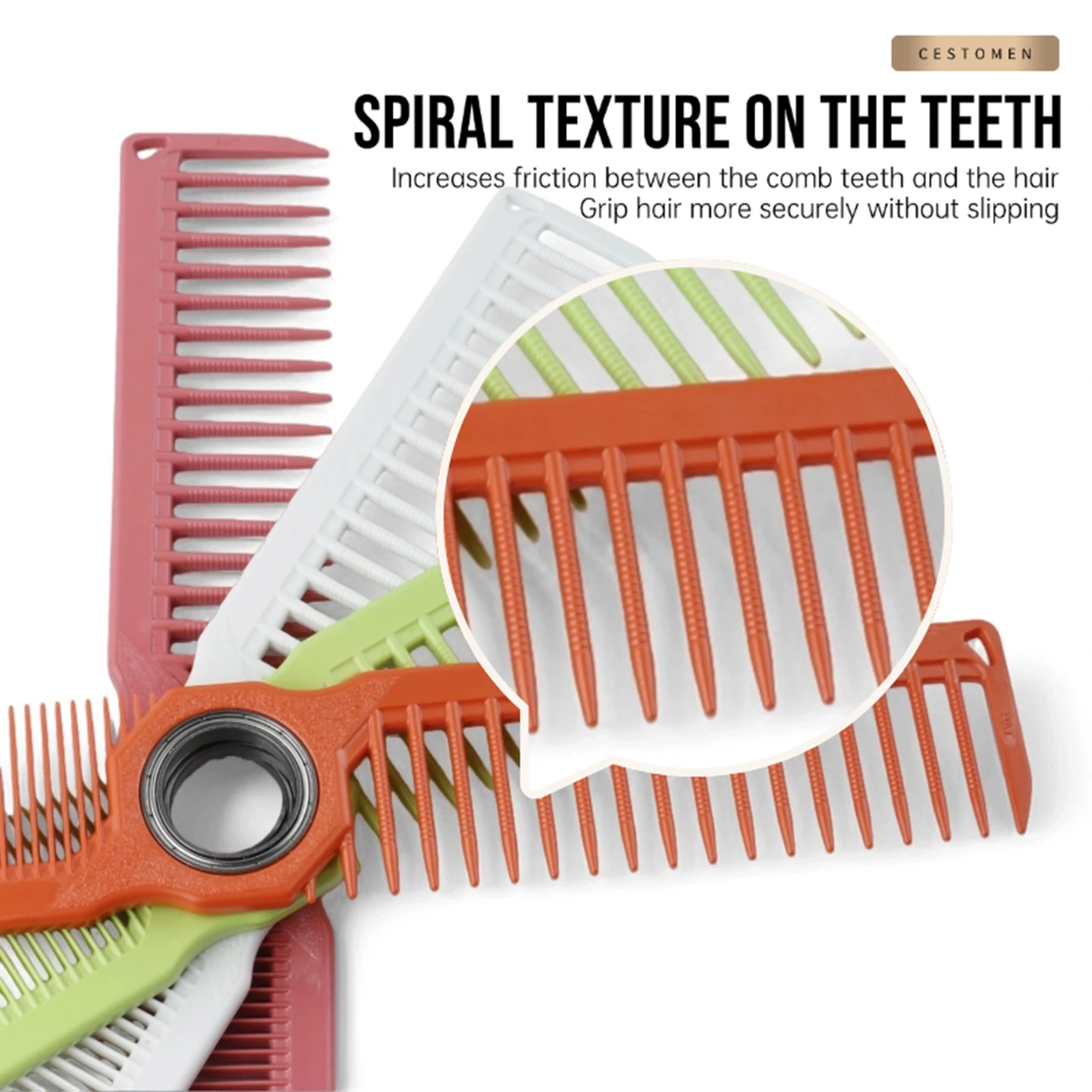3PCS Set Barber Comb Professional Fade Hair Comb Anti-Static Wide Teeth Oil Head Detangling Hair Comb Salon Hairdressing Tools ﻿