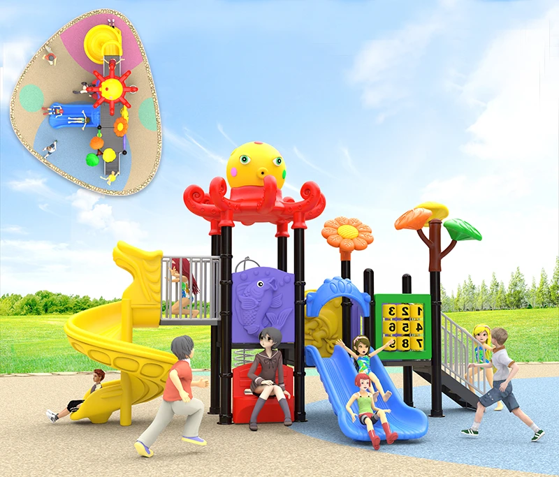 High Quality Best Selling Park Devices Children Kids Play Area Playing Equipment Plastic Small Slide Kids Playground Outdoor