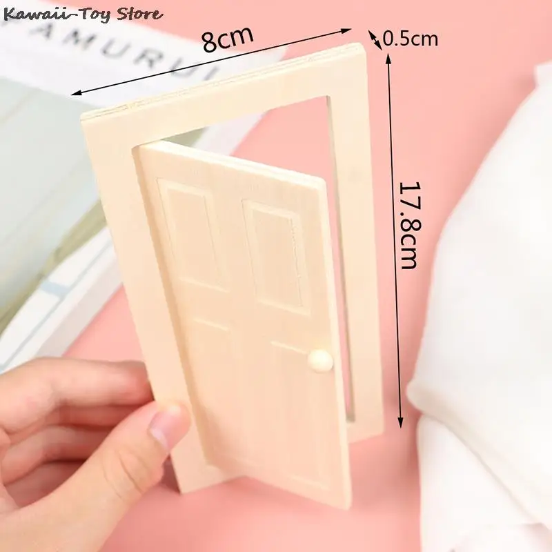 1 Pc 1/12 Scale Miniature Interior Wooden Door DIY Dollhouse Furniture Accessories