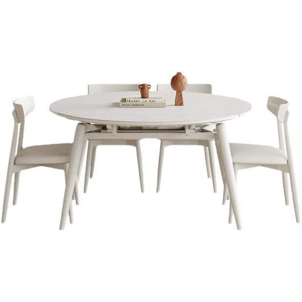 

Slate, dining table and chairs, combination, retractable, square and round, dual-use, modern, simple, small apartment, log style
