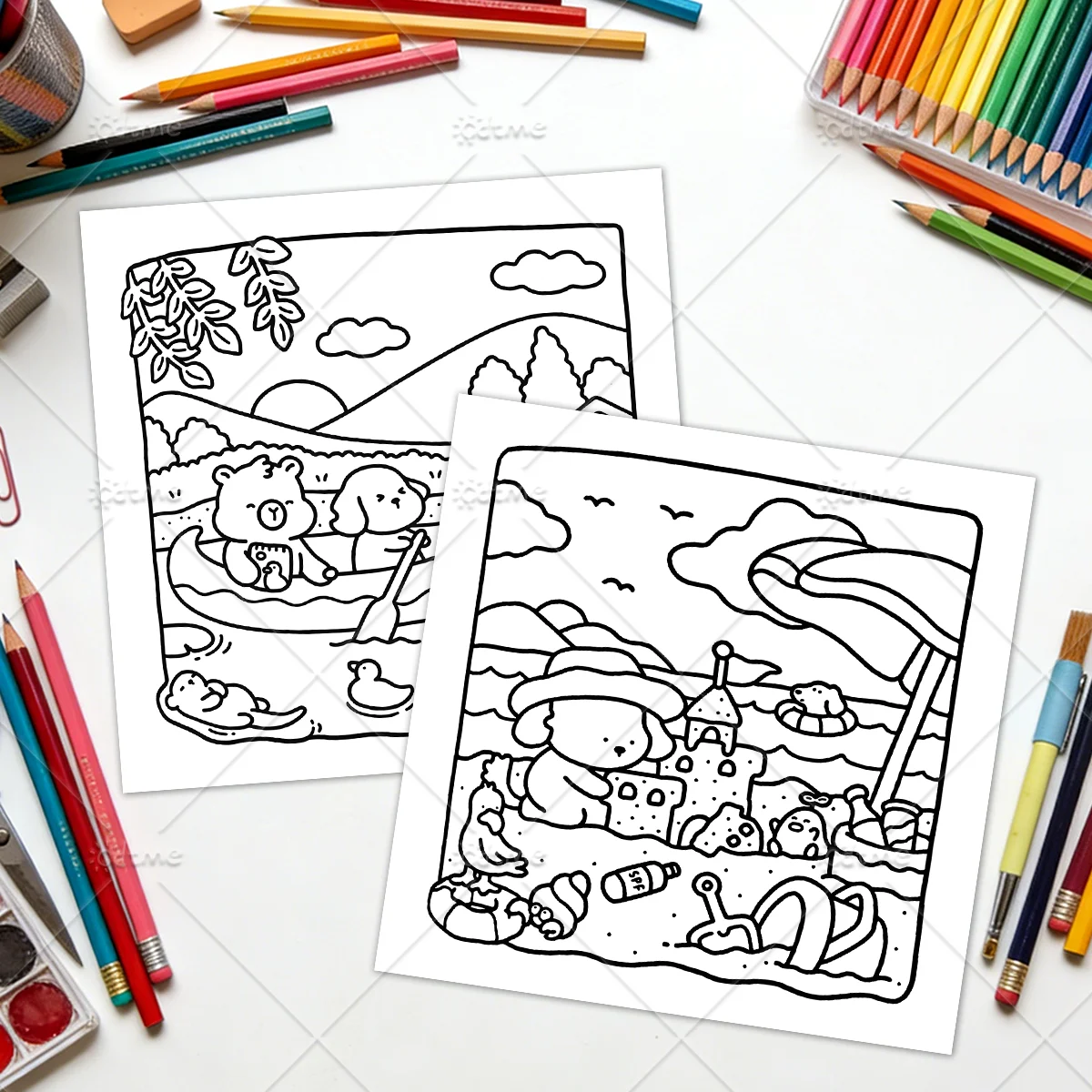 COZY CUTIES Coloring Book for Adults Featuring Cartoon Bold-easy Patterns for Relaxation Teens DIY Painting Drawing Books image 5