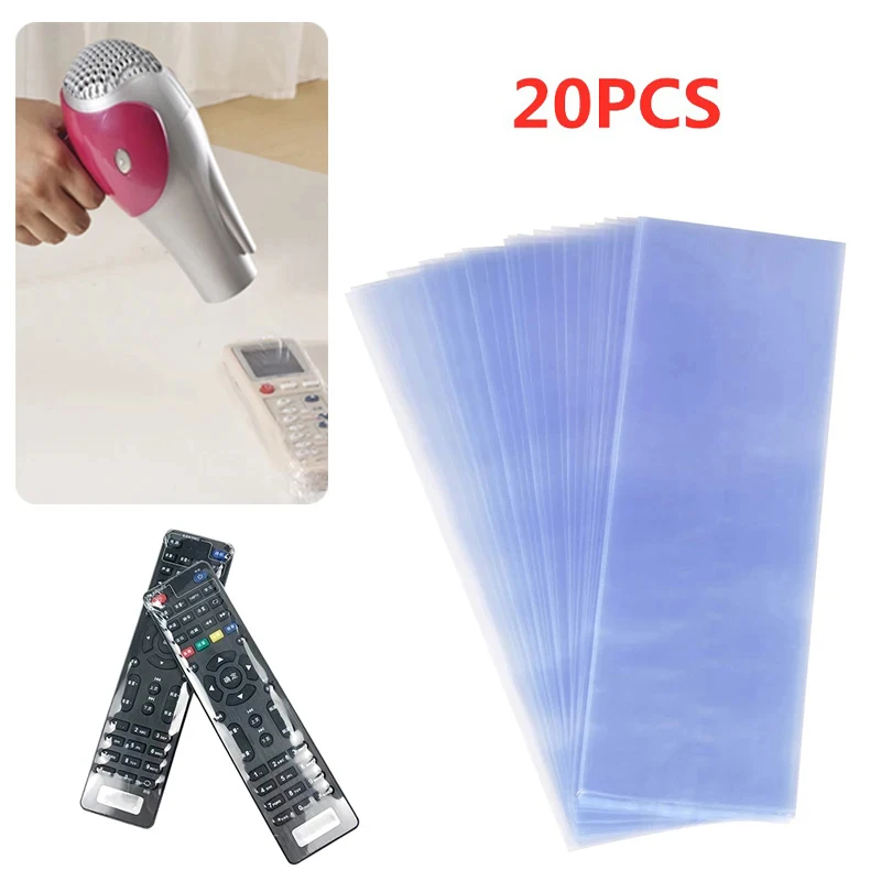 20pcs Universal Transparent Shrink Film Bag Anti-dust Protective Case Cover For TV Air Conditioner Remote Control Shrink Plastic