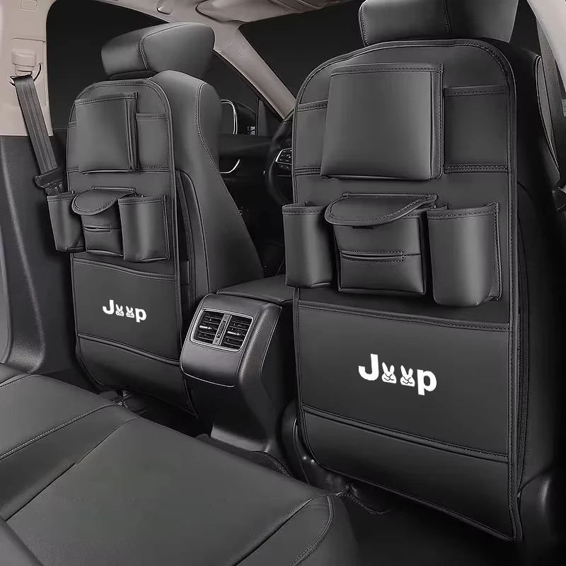 For Jeep Rengade Compass Patriont Grand Car Seat Anti Kick Pad Leather Seat Back Organizer Anti Scratch Protector Pads